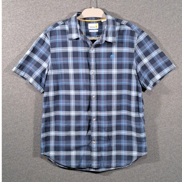Timberland Other - Timberland Mens Blue Plaid Cotton Long Sleeve Button Down Shirt TB0A2EBS Large‎